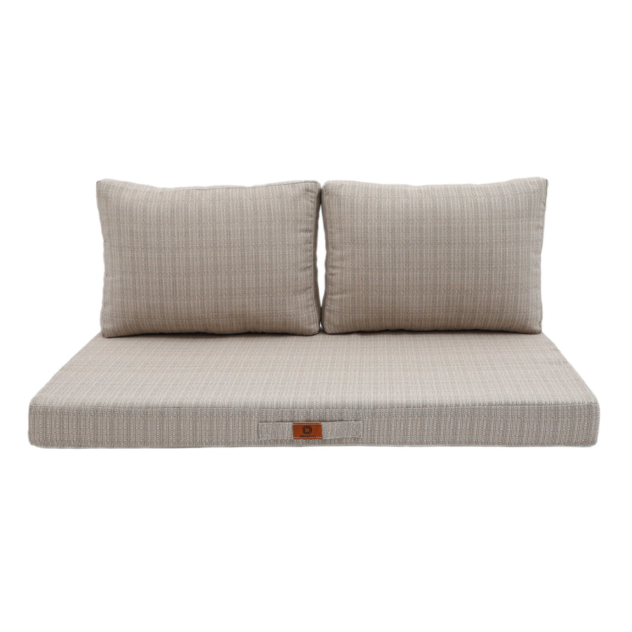 Gartenlounge-Kissen-Set 120x60 Schwarz Meliertes Beige, für drinnen und draußen