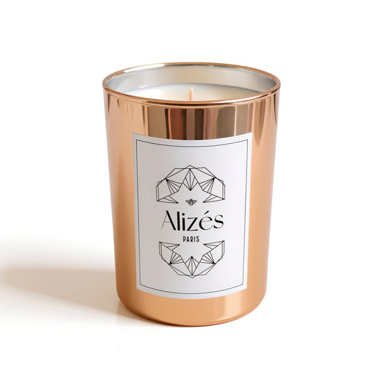 Bougie parfumée naturelle  – Cire d’abeille 180g – Ambre & Rose - Deco-arts.fr