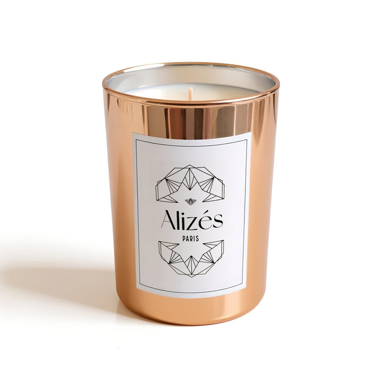 Bougie parfumée naturelle  – Cire d’abeille 180g – Ambre & Rose - Deco-arts.fr