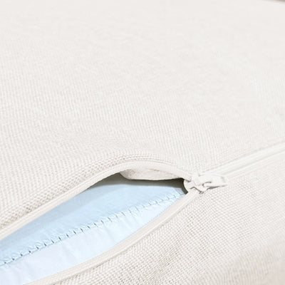 Coussins pour fauteuil effet lin déhoussable 60x60cm blanc cassé - Deco-arts.fr