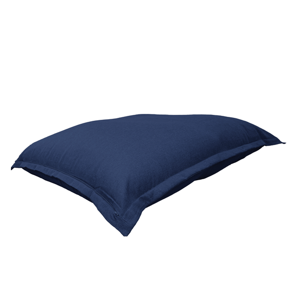 Pouf intérieur XXL Housse effet lin bleu indigo 190x155cm - Deco-arts.fr