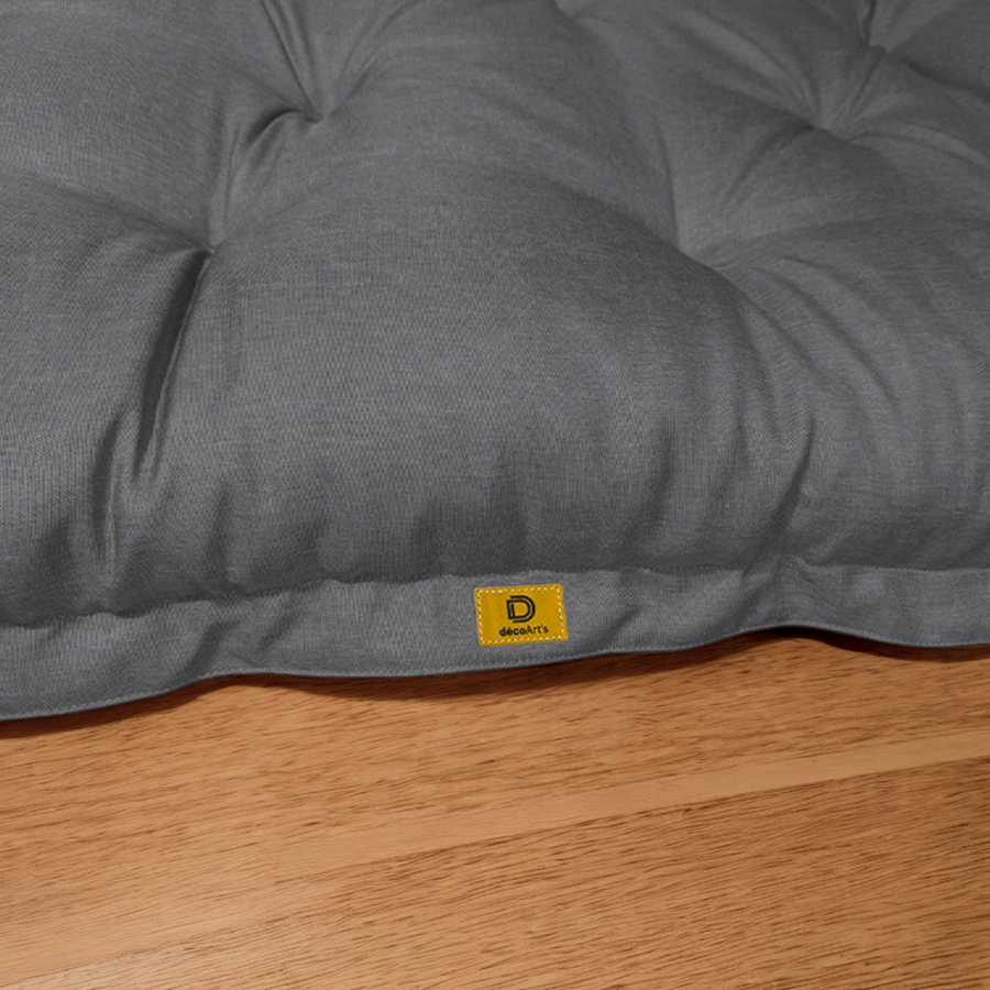 XXL vloerfuton in linnen look 195x100 Grijs Chiné, stof met linnenlook