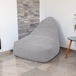 Pouf fauteuil XXL d'intérieur en tissu sherpa - 120x70x90 cm - Gris clair - Deco-arts.fr