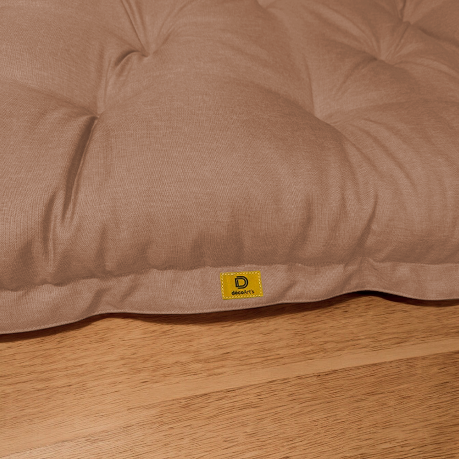 XXL vloerfuton in linnen look 195x100 Marron, stof met linnenlook