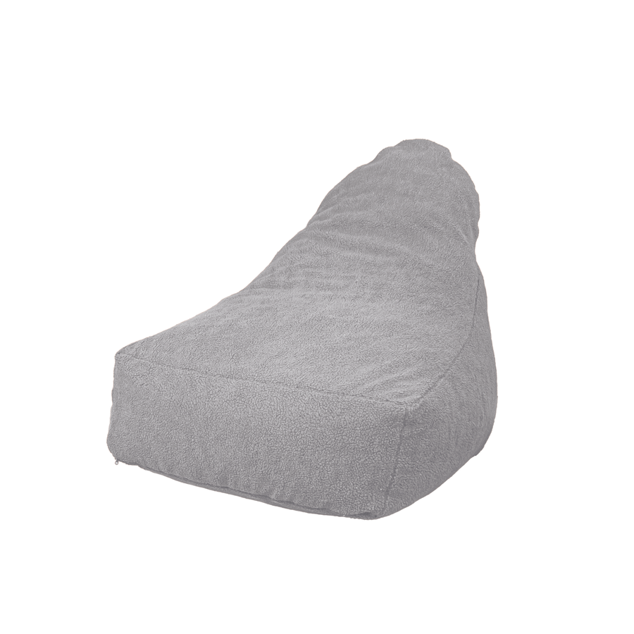 Fauteuil Pouf XXL 120x90 Gris Clair, tissu sherpa