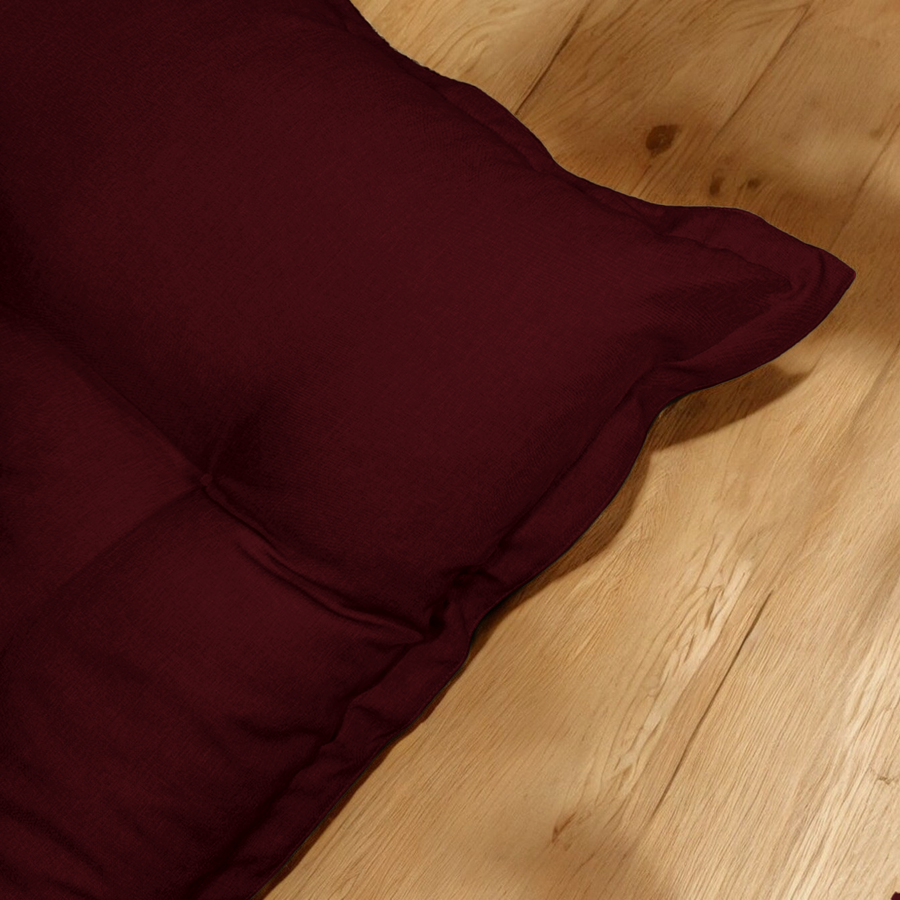 XXL vloerfuton in linnen look 195x100 Pruim, vulling van schuimvlokken
