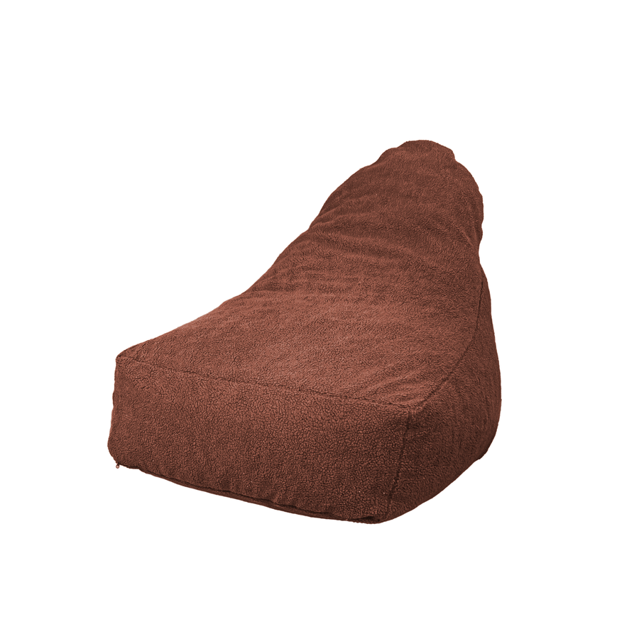 Fauteuil Pouf XXL 120x90 Terracotta, tissu sherpa