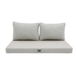 Ensemble de coussins pour salon de jardin Deco-arts.fr, 120x60 cm, beige chiné turquoise, 1 assise + 2 dossiers, tissu 270g.