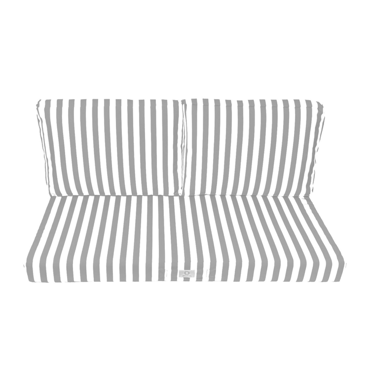 Coussins pour salon de jardin déhoussable 120x60cm - Rayure gris clair - Déco Arts