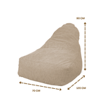 Pouf fauteuil XXL d'intérieur en tissu sherpa - 120x70x90 cm - Beige - Deco-arts.fr
