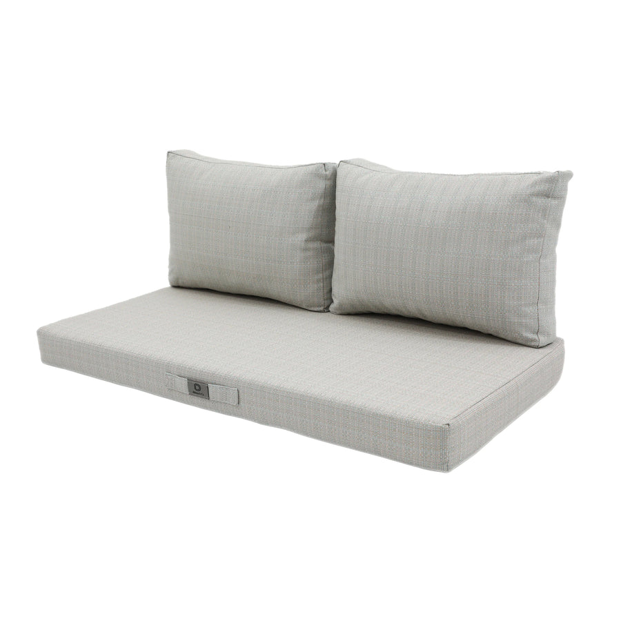 Garden Lounge Cushion Set 120x60 Beige Chiné Turquoise, removable cover