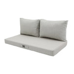 Ensemble de coussins Deco-arts.fr pour salon de jardin, beige chiné turquoise, 1 assise et 2 dossiers, 270g.