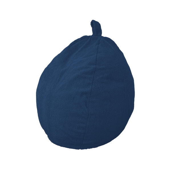 Pouf poire XL d'intérieur en tissu sherpa - 110x120 cm - Bleu pétrole - Deco-arts.fr