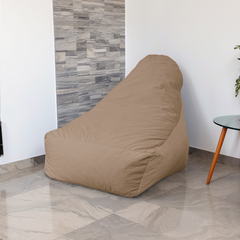 Pouf fauteuil XXL de interior em tecido veludo - 120x70x90 cm - Bege