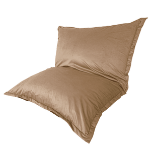 Pouf Géant XXL 190x155 Beige - Velours & Mousse (Canapé de Sol Prestige)