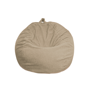 Pouf Poire Géant XXL 120x150 Beige - Tissu Sherpa & Mousse (Cocon Ultime)