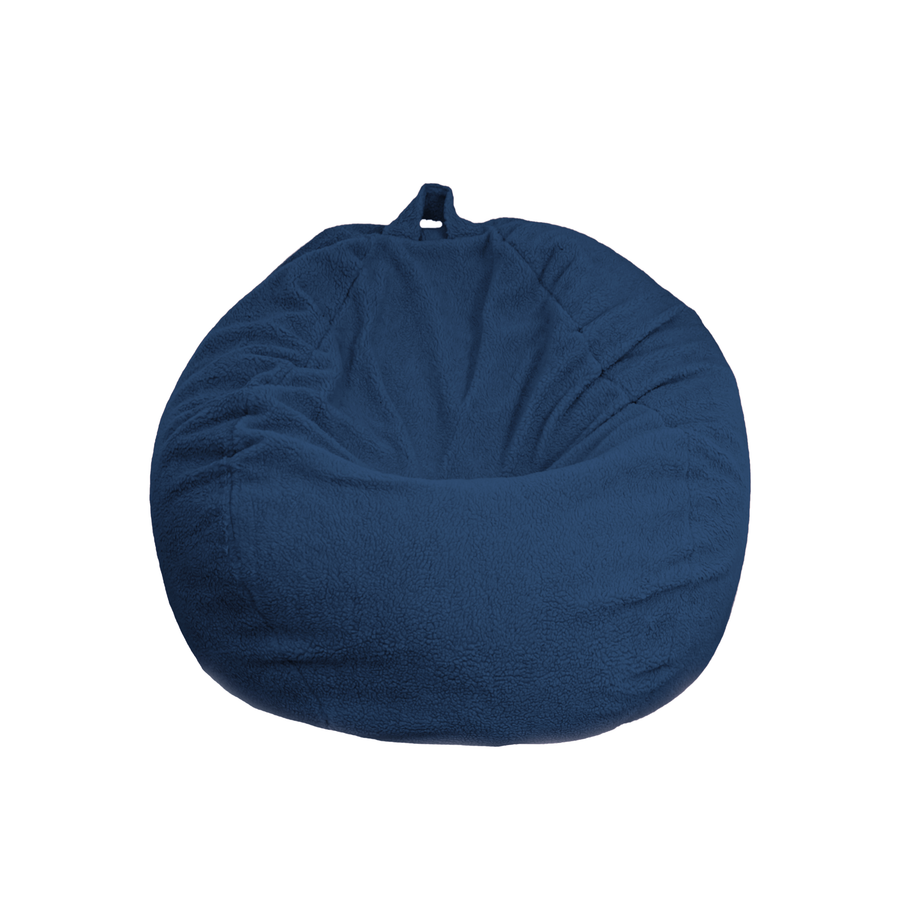 Pouf Poire Géant XXL 120x150 Bleu Pétrole, garnissage en flocons de mousse