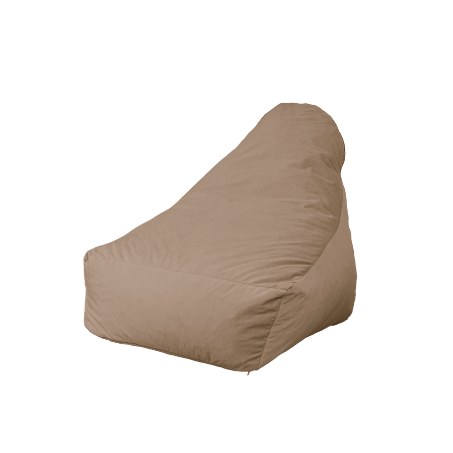 XXL Armchair Bean Bag 120x90 Beige, velvet fabric