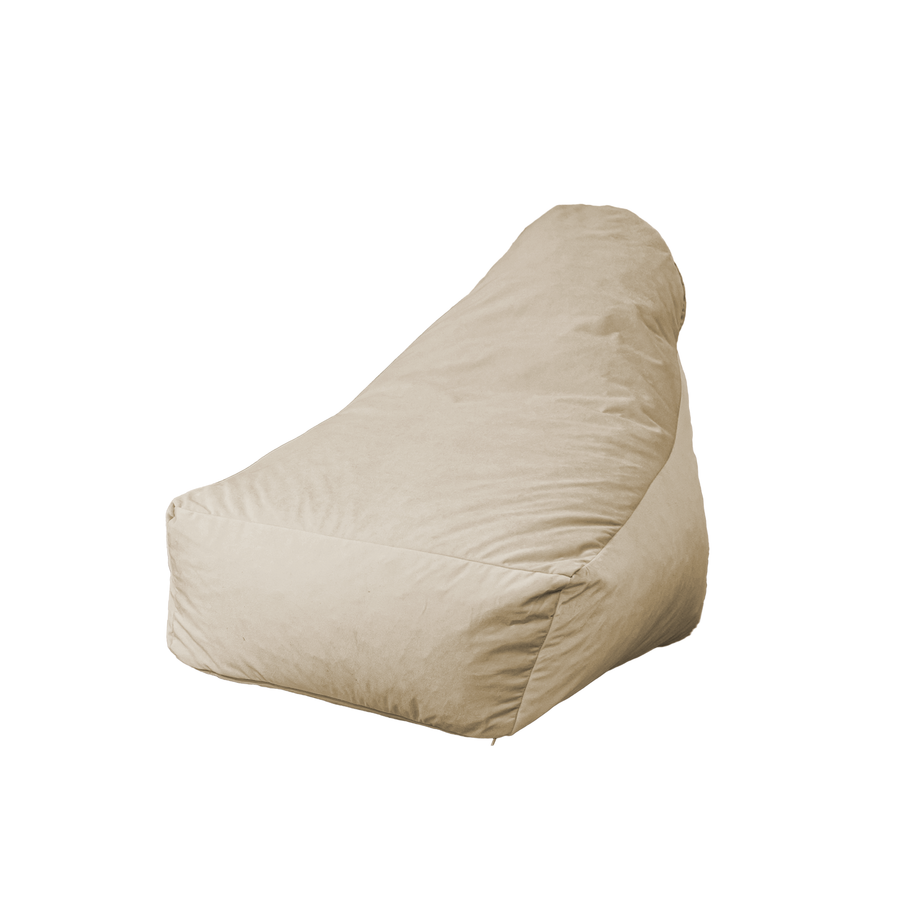 XXL Armchair Bean Bag 120x90 Cream, velvet fabric