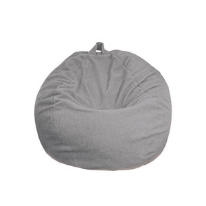 Pouf Poire Géant XXL 120x150 Gris Clair - Tissu Sherpa & Mousse (Cocon Ultime)