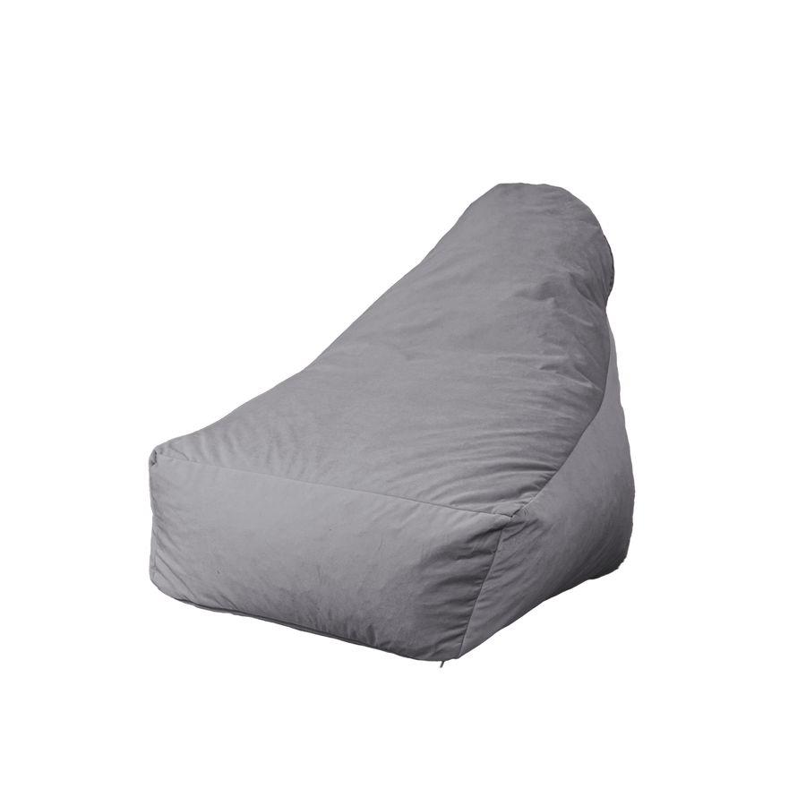 Fauteuil Pouf XXL 120x90 Gris Clair, tissu velours