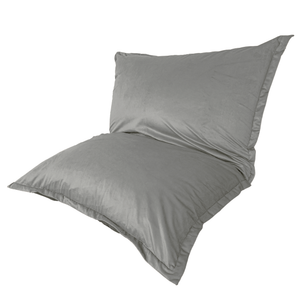 Pouf Géant XXL 190x155 Gris Clair - Velours & Mousse (Canapé de Sol Prestige)