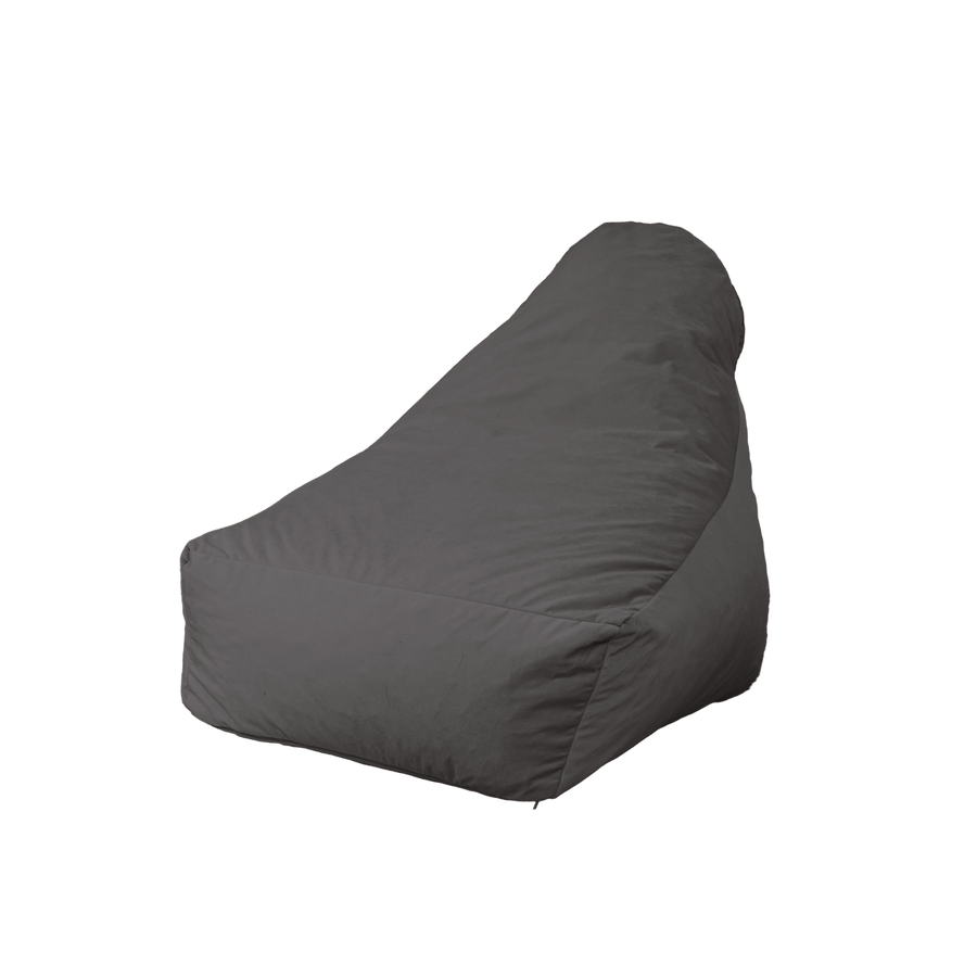XXL Armchair Bean Bag 120x90 Dark Grey, velvet fabric