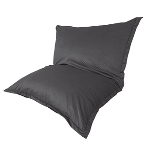 Pouf Géant XXL 190x155 Gris Foncé - Velours & Mousse (Canapé de Sol Prestige)