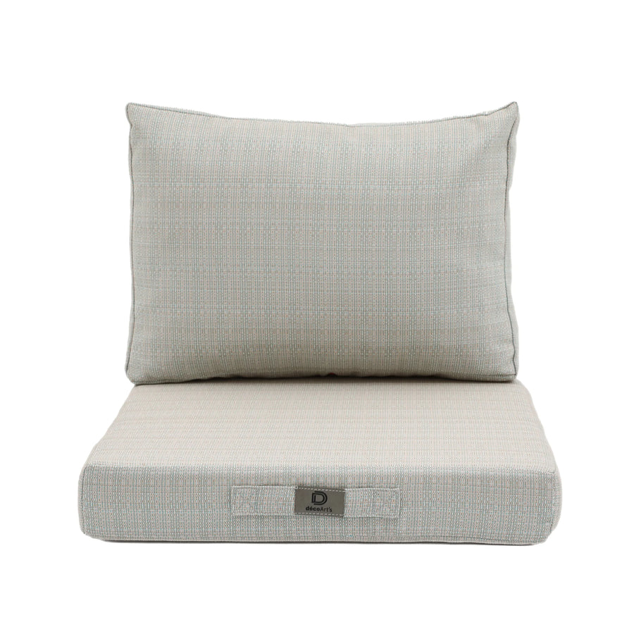 Tuinlounge kussenset 50x50 Beige Chiné Turquoise, voor binnen en buiten
