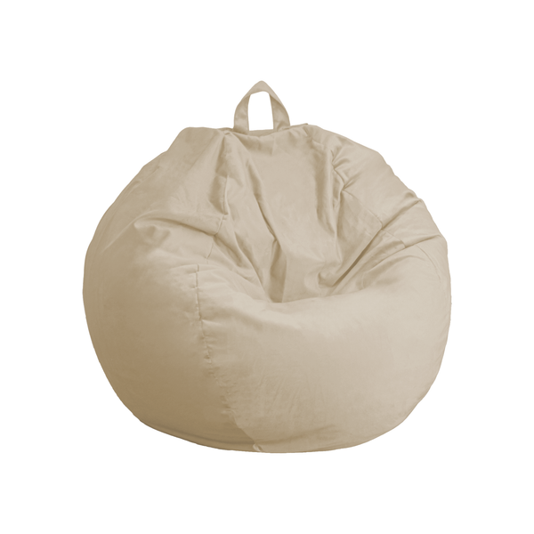 Pouf poire Géant XXL d'intérieur en tissu velours - 120x150 cm - Crême - Deco-arts.fr