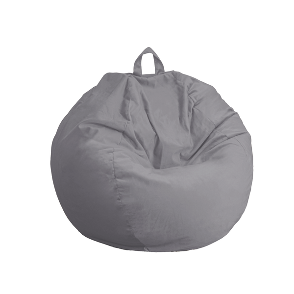 Pouf poire Géant XXL d'intérieur en tissu velours - 120x150 cm - Gris clair - Deco-arts.fr