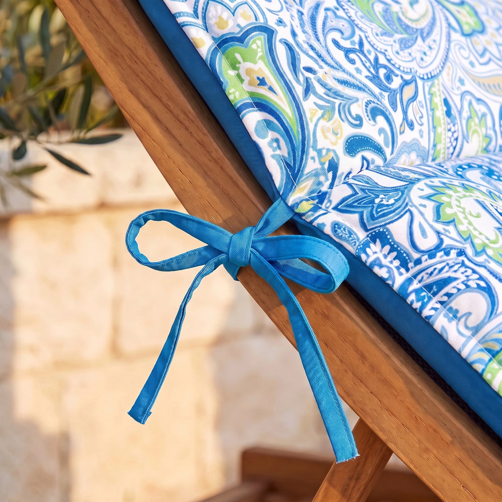 Sun lounger mattress, Arabesque Pattern – tie knotted to the lounger