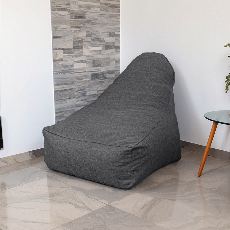 XXL zitzakfauteuil 120x90 Grijs Chiné - Tissu Linnen look en schuim (Woonkamercomfort)