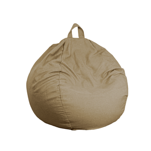 Pouf Poire Géant XXL 120x150 Beige - Tissu Effet Lin & Mousse (Salon Chic)