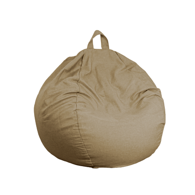 Pouf poire Géant XXL d'intérieur en tissu effet lin - 120x150 cm - Beige  - Deco-arts.fr