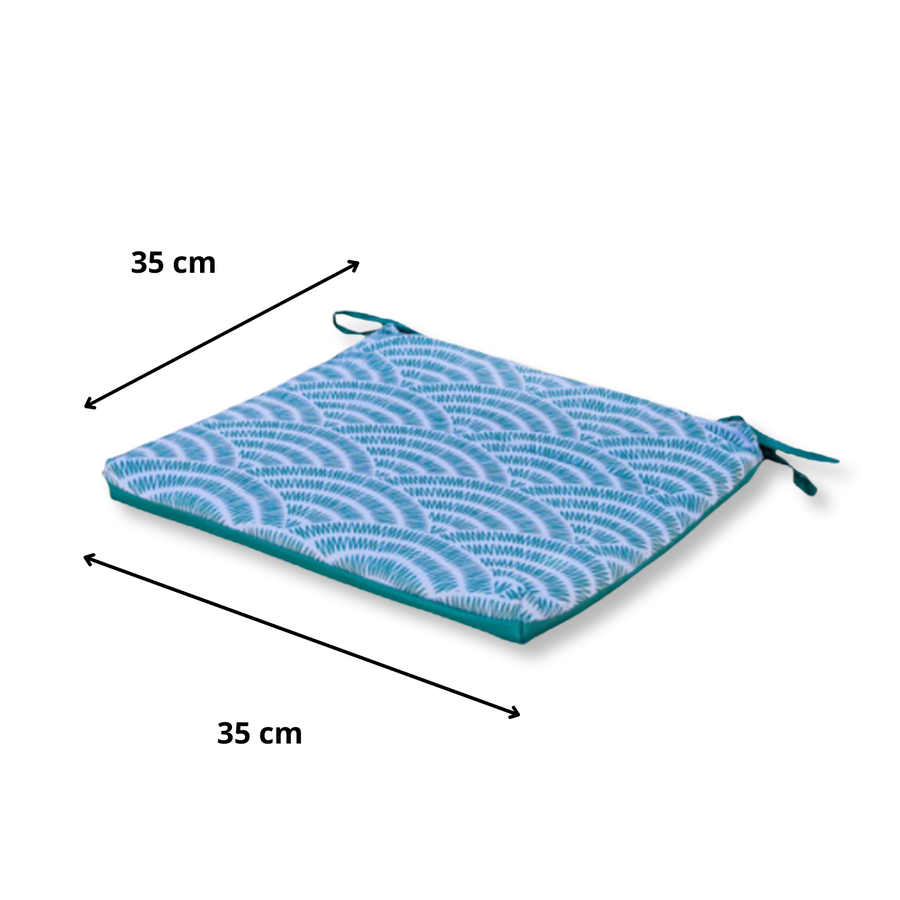 4er-Set Stuhlkissen 35x35 Motif Éventails Grüns – Foto 5