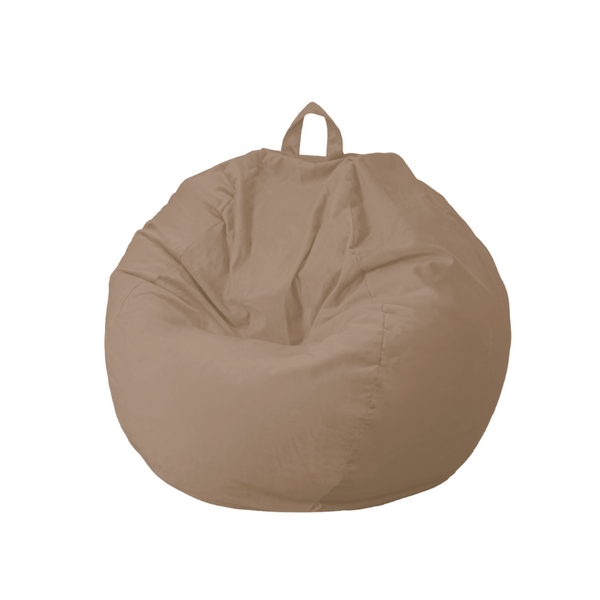 Pouf poire XL d'intérieur en tissu velours - 110x120 cm - Beige - Deco-arts.fr