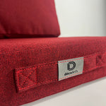 Ensemble Coussins Salon Jardin 50x50 Rouge Bordeaux - vue latérale