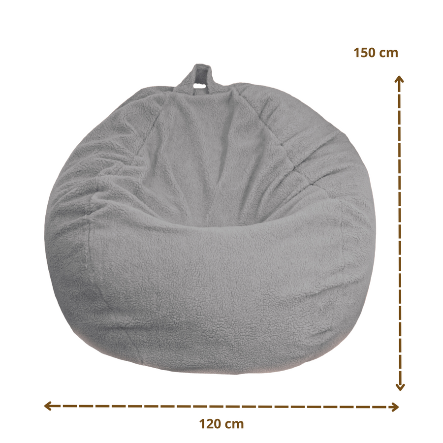 Pouf Poire Géant XXL 120x150 Gris Clair, pour l'intérieur