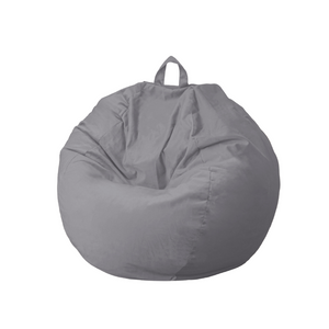 Pouf poire XL d'intérieur en tissu velours - 110x120 cm - Gris clair