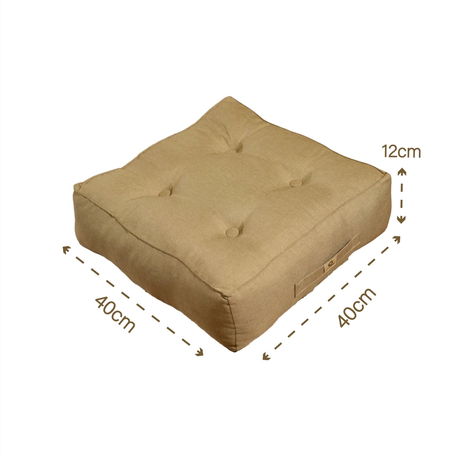 Lot de 2 coussins de sol effet lin 40 x 40 x 12 cm - beige - Deco-arts.fr