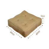 Lot de 2 coussins de sol effet lin 40 x 40 x 12 cm - beige - Deco-arts.fr