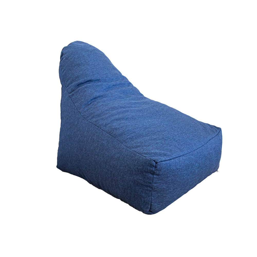Fauteuil Pouf XXL 120x90 Bleu Indigo, garnissage en mousse haute densité