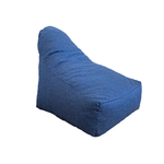 Pouf fauteuil XXL d'intérieur en tissu effet lin - 120x70x90 cm - Bleu indigo - Deco-arts.fr
