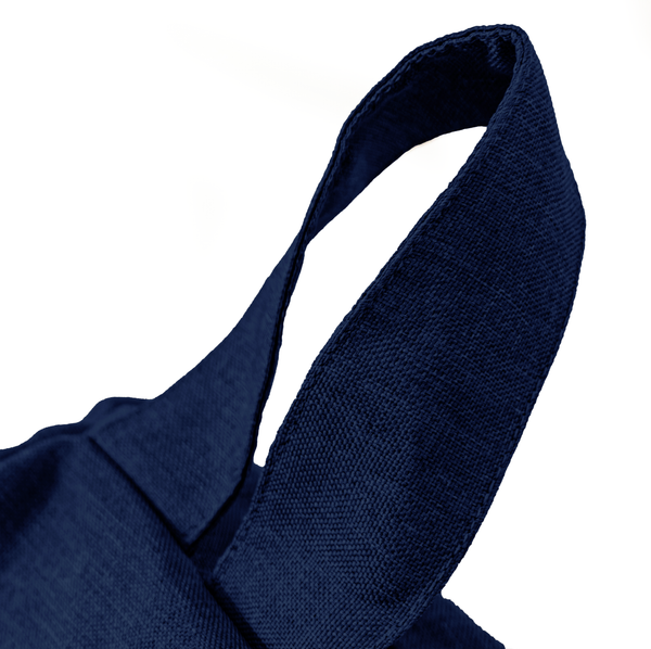Pouf poire Géant XXL d'intérieur en tissu effet lin - 120x150 cm - Bleu indigo  - Deco-arts.fr