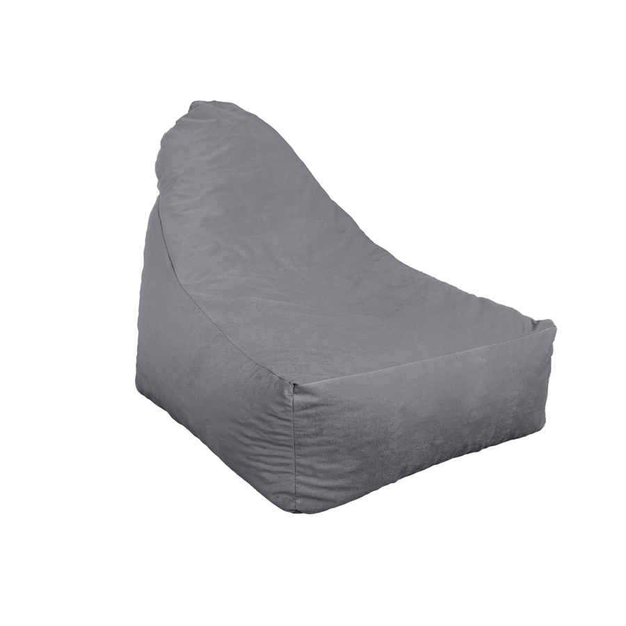 Fauteuil Pouf XXL 120x90 Gris Clair, garnissage en flocons de mousse
