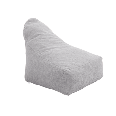 Pouf fauteuil XXL d'intérieur en tissu sherpa - 120x70x90 cm - Gris clair - Deco-arts.fr