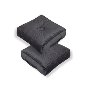 Conjunto de 2 Pufes de Veludo XL 54x54 Cinzento Escuro - Espesso 18cm (Grande Confortoo)