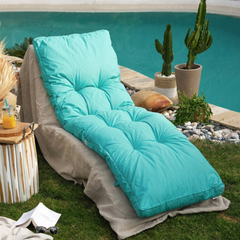 Coussin bain de soleil 185 x55cm Bleu caraïbes