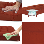 Coussin palette terracotta 120x80 cm, imperméable et épais 15 cm, pour fauteuils et canapés, Deco-arts.fr